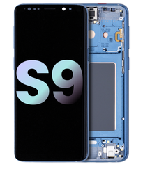 [GH97-21696D GH97-21697D] Samsung Galaxy S9 SM-G960 Display Module + Frame Blue - Original Service Pack