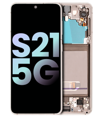 [GH82-24544C GH82-24545C GH82-27255C GH82-27256C] Samsung Galaxy S21 SM-G991 Display Module + Frame White - Original Service Pack