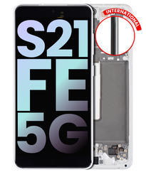 [GH82-26414B GH82-26420B GH82-26590B] Samsung Galaxy S21 FE SM-G990 Display Module + Frame White - Original Service Pack