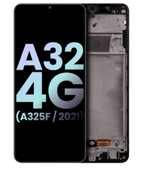 [GH82-25579A GH82-25566A GH82-25567A] Samsung Galaxy A32 4G SM-A325 Display Module + Frame Black - Original Service Pack