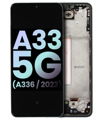 [GH82-28143A GH82-28144A] Samsung Galaxy A33 5G SM-A336 Display Module + Frame Black - Original Service Pack