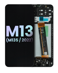 [GH82-29132A GH82-29133A] Samsung Galaxy M13 SM-M135 Display Module + Frame Black - Original Service Pack