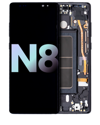 [GH97-21065A GH97-21066A GH97-21108A] Samsung Galaxy Note 8 SM-N950 Display Module + Frame Black - Original Service Pack