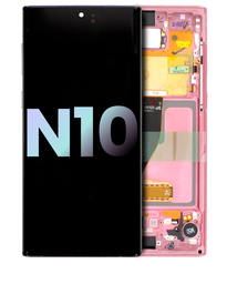 [GH82-20817F GH82-20818F] Samsung Galaxy Note 10 SM-N970 Display Module + Frame Pink - Original Service Pack